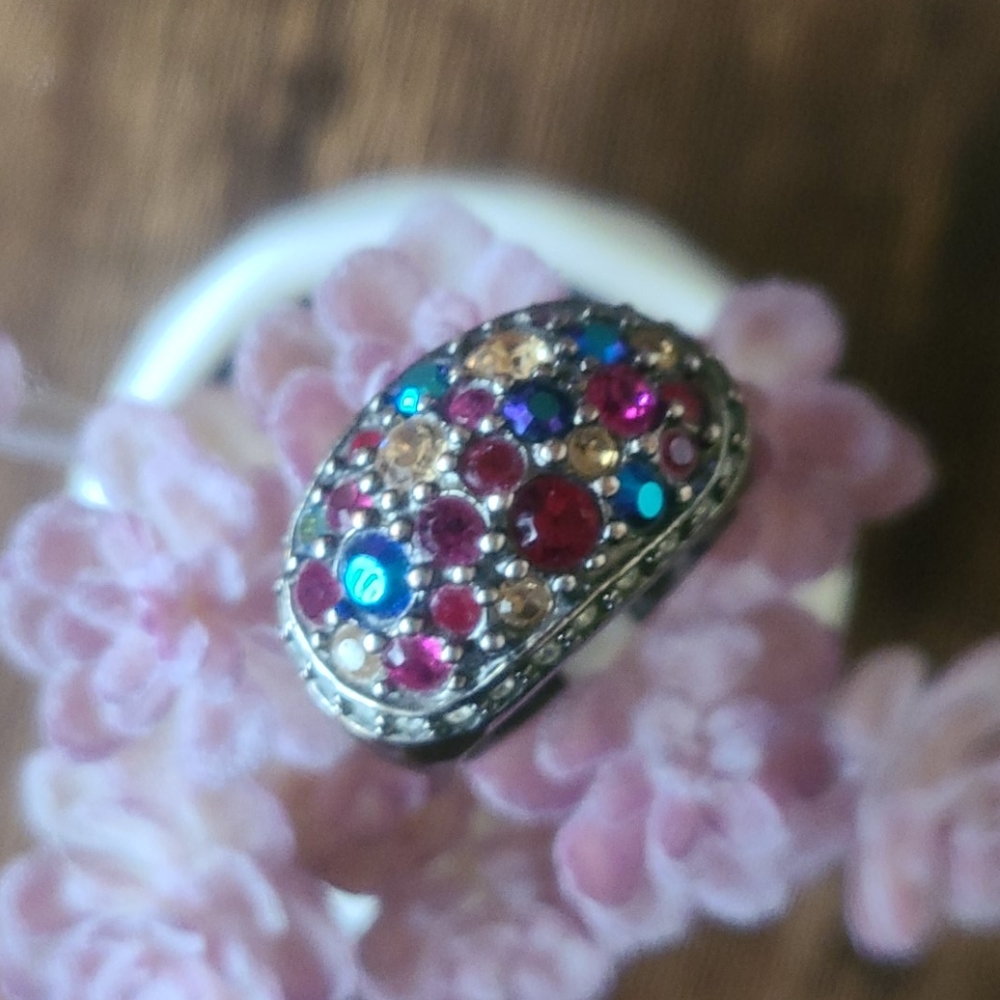 💙 2/$20 NWT 925 Multicolored Gunmetal Cocktail Ring